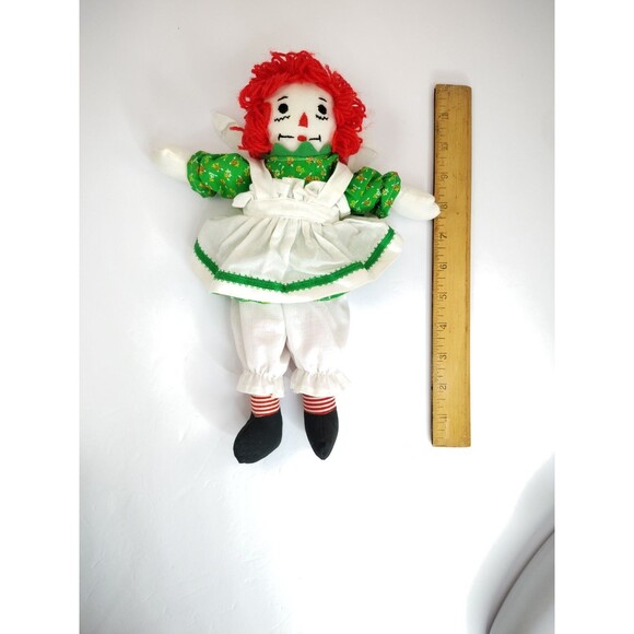Vintage 1970’s OG 13” Raggedy Ann White Collar, Rare OG Green Dress - Picture 2 of 16